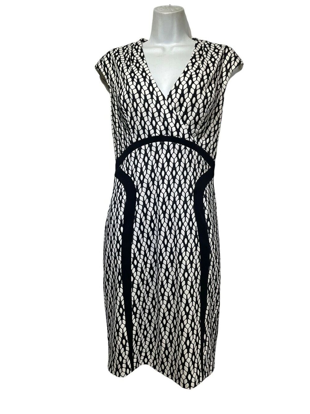 kay unger new york 124214T sleeveless V-neck sheath dress Womens Size 10